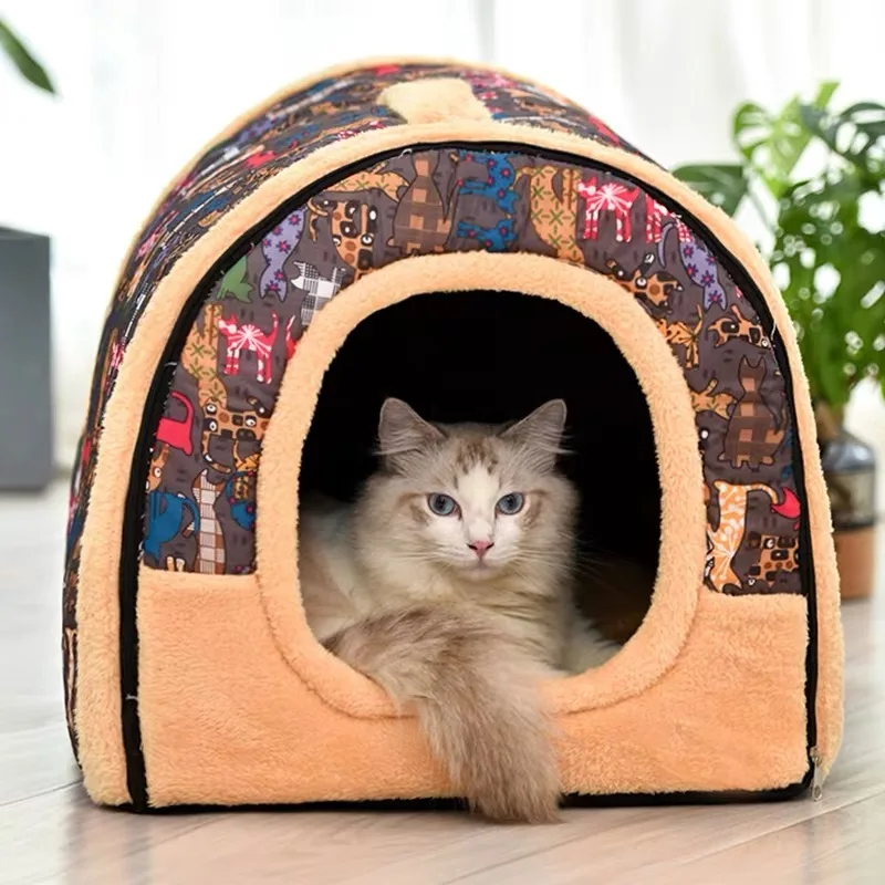 Горячая новинка теплый домик для собак удобный коврик питомника с принтом