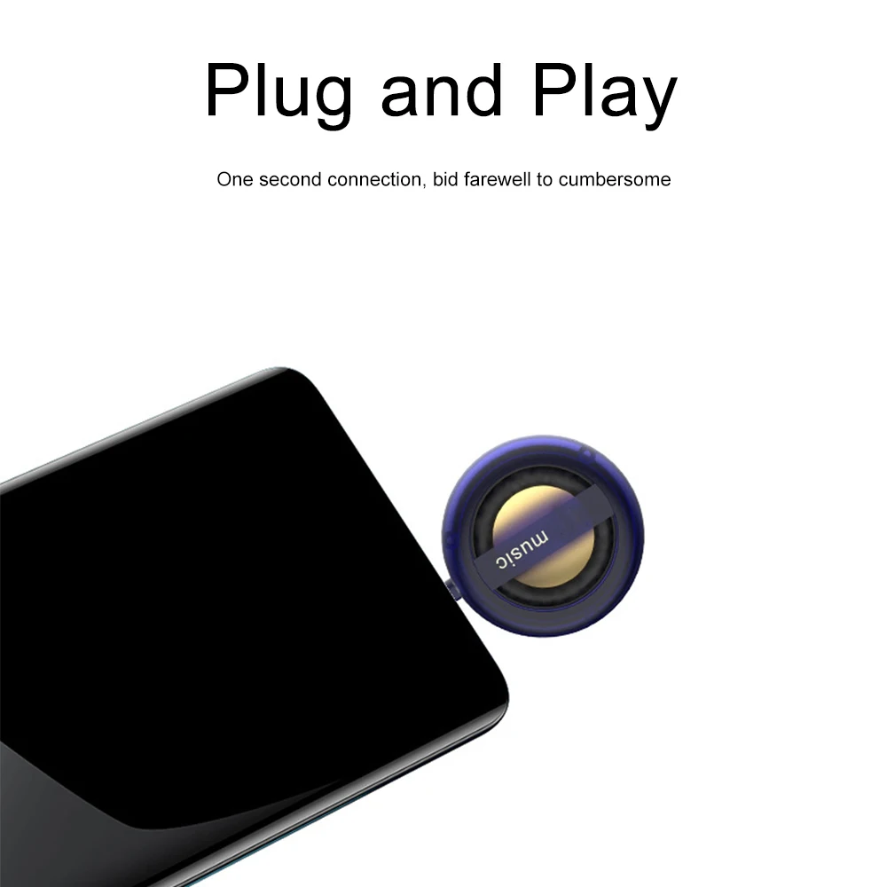 Тип-c мини-динамик для телефона портативная вилка перезаряжаемая с чистым басом