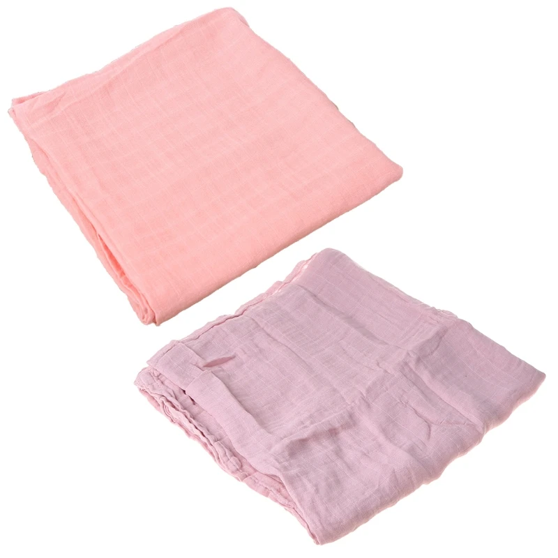 Manta receptora de muselina de fibra de bamb&uacute; para beb&eacute;, 120x120cm, envoltura para reci&eacute;n nacidos, 2 capas de gasa de ba&ntilde;o, saco de dormir, cochecito-1