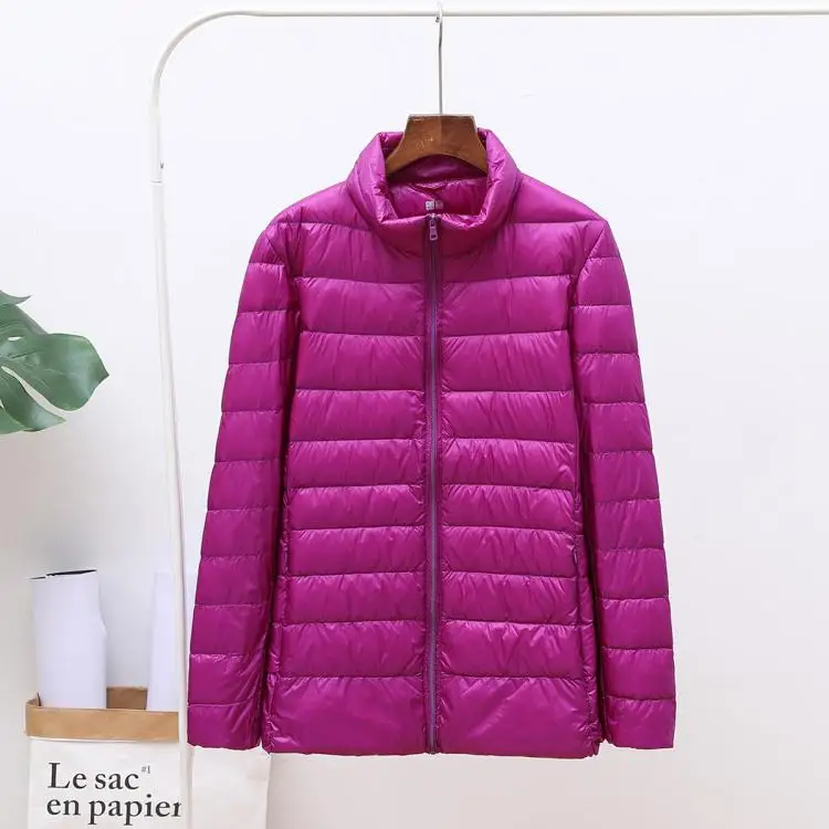 style2 purple Ультра легкие куртки на утином пуху 90%, Женское зимнее пальто с капюшоном, теплая тонкая куртка с длинными рукавами 8XL, большие размеры, Женская Куртка jaqueta feminina - Цвет: style2 purple