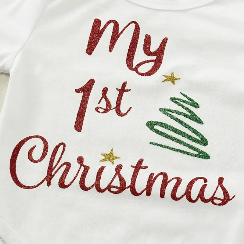 

Baby Spring Autumn Fashion Newborn Infant Baby Girls My 1st Christmas Rompers Tutu Skirt Clothes Outfit