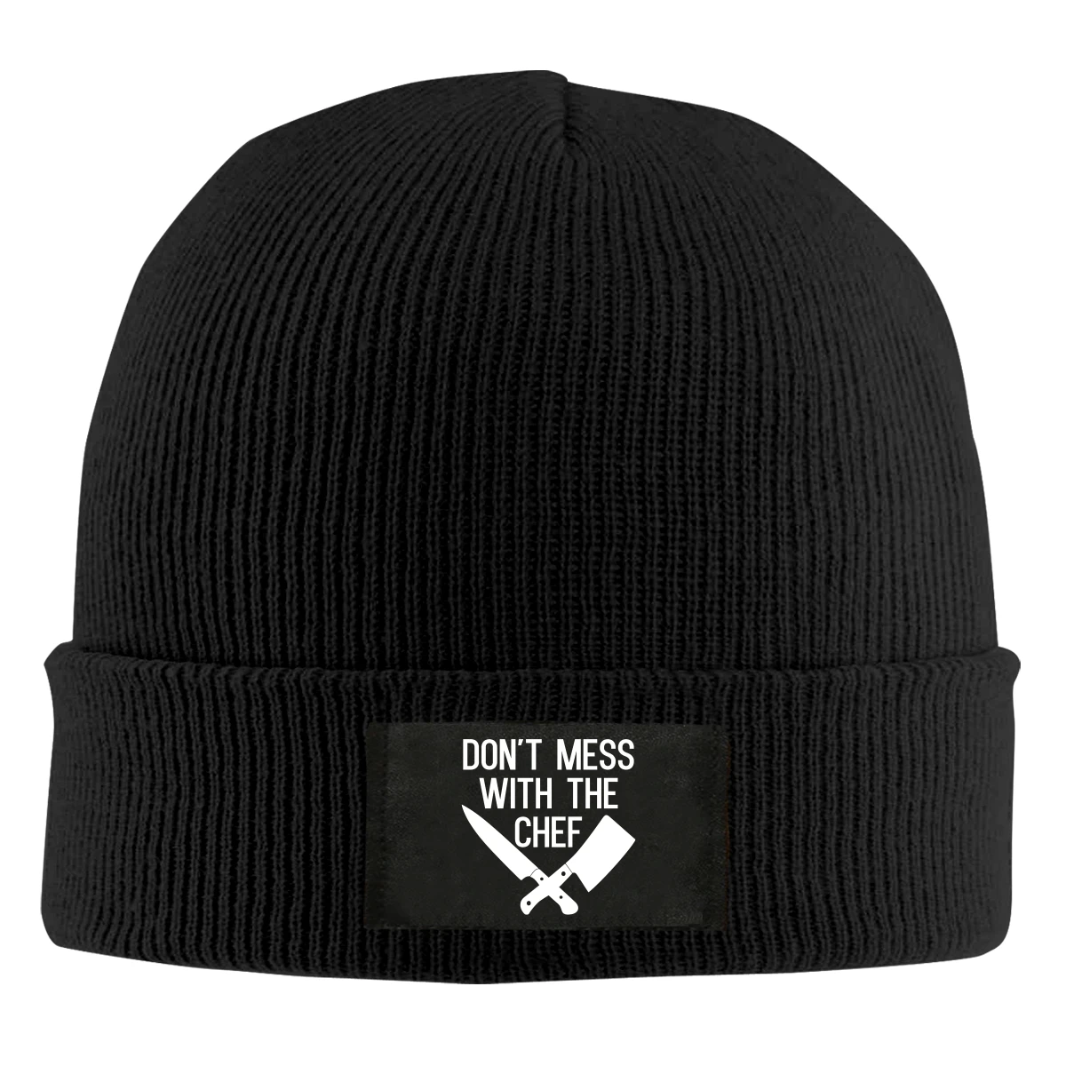 

Don't Mess With The Chef Beanie Hats For Men Women With Designs Winter Slouchy Knit Skull Cap