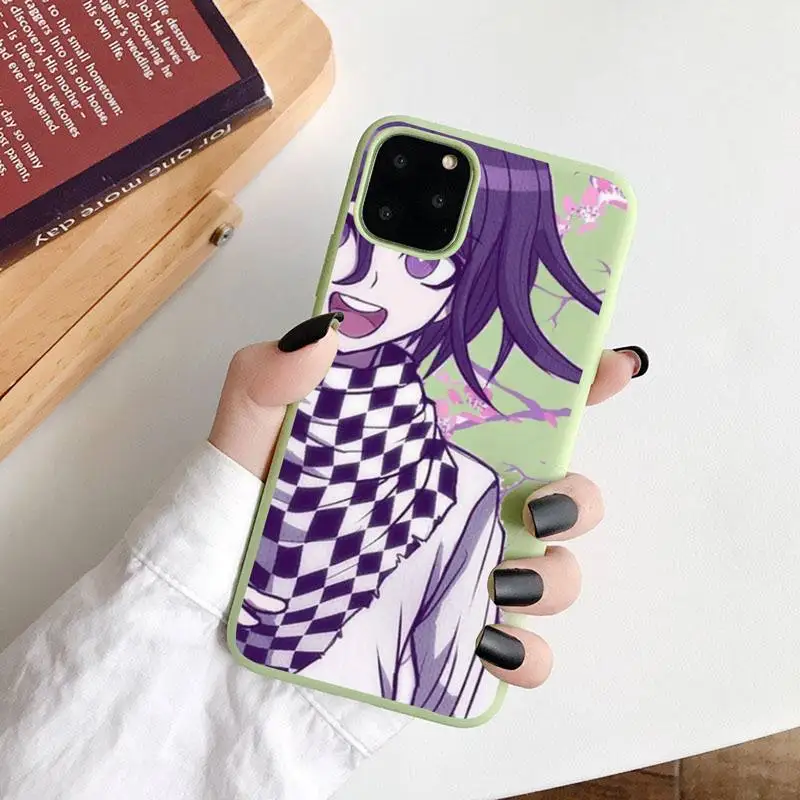 

DANGANRONPA Phone Case Green Candy Color for iPhone 6 7 8 11 12 s mini pro X XS XR MAX Plus