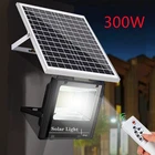 Уличный фонарь на солнечной батарее, 300 Вт, водонепроницаемый фонарь с дистанционным управлением для сада, дорожек, улицы, ландшафта, точечный светильник, настенный светильник
