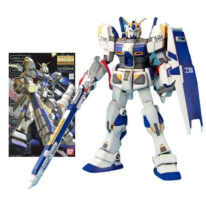 

Bandai Gundam Model Kit Anime Figure MG 1/100 RX 78-4 G04 4th GundamGenuine Gunpla Model Action Toy Figure Toys for Children