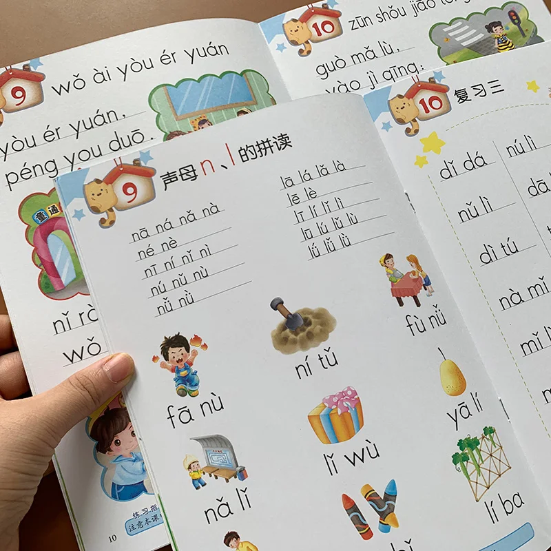 

2 Books Children's PinYin Reading Book Spelling Chinese Character Training initials And Vowels Libros Livros Livres Libro Art