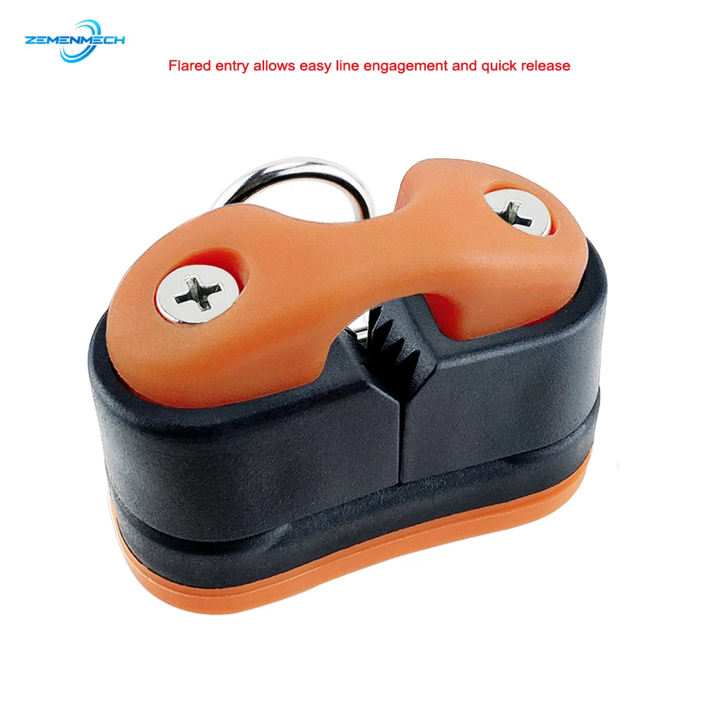 

2PCS Boat Accessories Composite Ball Bearing Cam Cleat with Leading Ring Pilates Equipment Fast Entry Rope Wire Fairlead Sailing