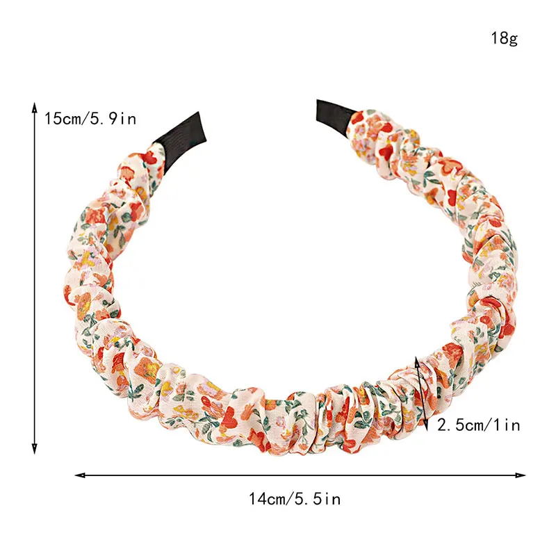 

Women New Chiffon Floral Hair Hoop Pastoral Style Headbands Super Fairy Folds Pleated Head Hoop Sweet Flower Hair Accessories