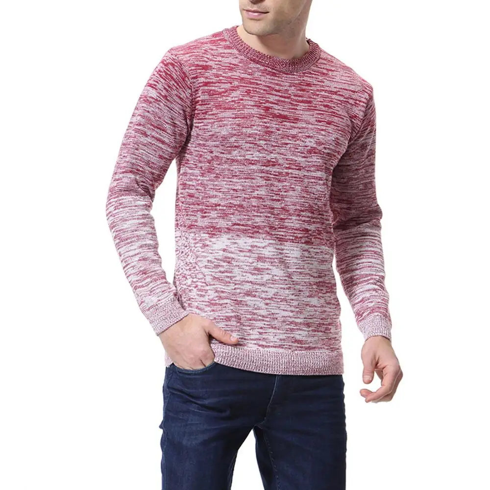 Толстые свитера мужские Облегающие джемперы вязаный теплый зимний повседневный