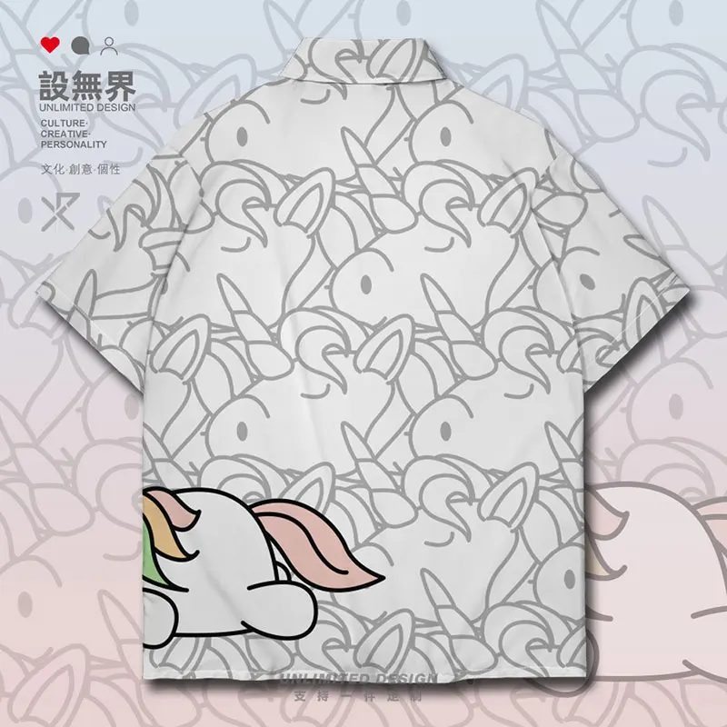 

cartoon unicorn rainbow donkey horse animal Short-Sleeved shirt Short Sleeve new Shirts clothing Workout Tops Summer Clothes