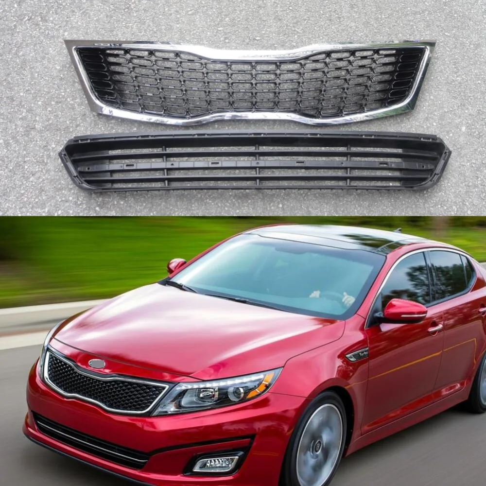 2 шт/пара Высокое качество сотовая верхняя решетка с сеткой Нижняя для Kia Optima K5 2014