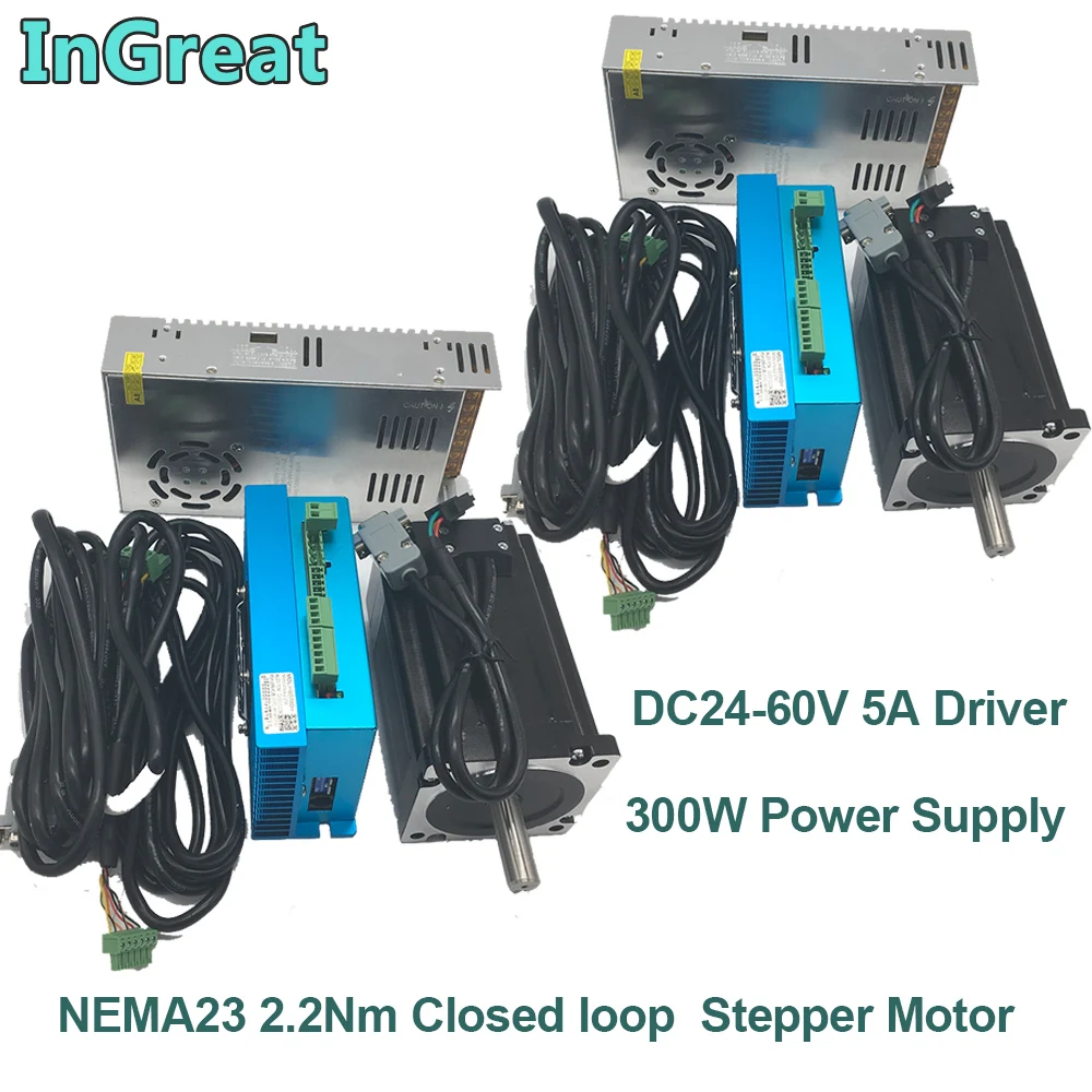 Бесплатная доставка! Шаговый двигатель с замкнутой петлей NEMA23 57 мм 300 нм драйвер 5