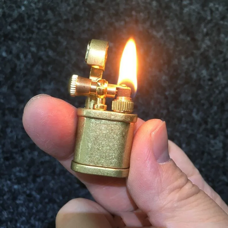 

Mini Steel Cannon Nostalgic Creative Grinding Wheel Open Flame Kerosene Lighter Cigarette Windproof Lighter Gadgets For Men
