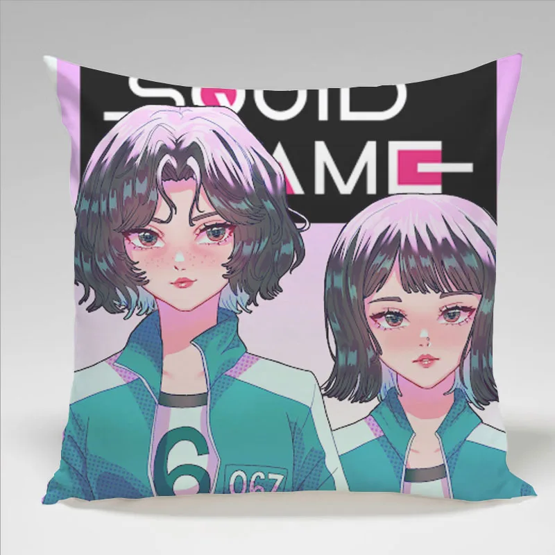 

45x45 цветы искусственная кожа классический мультфильм аниме 3D печать наволочка украшение для автомобильного дивана искусственный Рождеств...