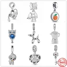 Подвеска сделай сам из серебра 925 пробы с бишоном, щенком, совой, кофейником, изящные бусины, подходит для оригинального браслета Pandora, Женские Ювелирные изделия