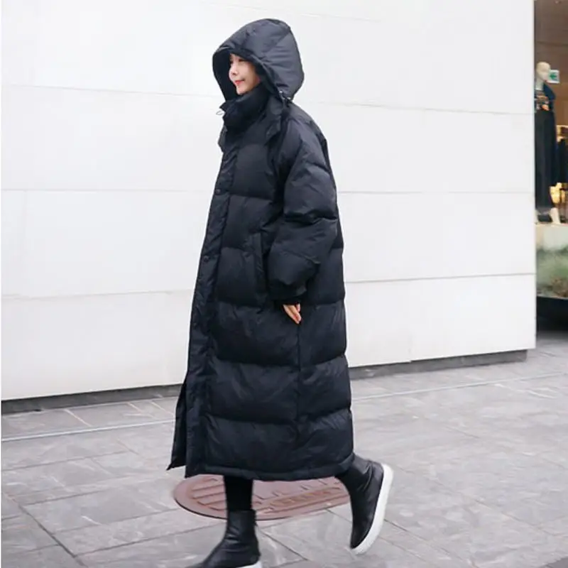 Black parkas Зимняя куртка из хлопка, женские парки, теплое Утепленное зимнее пальто, женская Свободная куртка, Длинная зимняя женская куртка, пальто Q1844 - Цвет: Black parkas