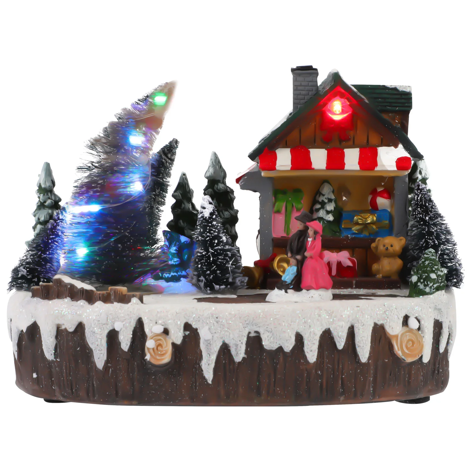 

Glowing Xmas House Christmas Scene Decor House Desktop Adornment