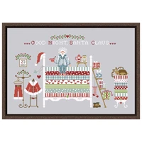 santa claus on the pea cross stitch kit cartoon pattern design 18ct 14ct 11ct silver canvas embroidery diy needlework