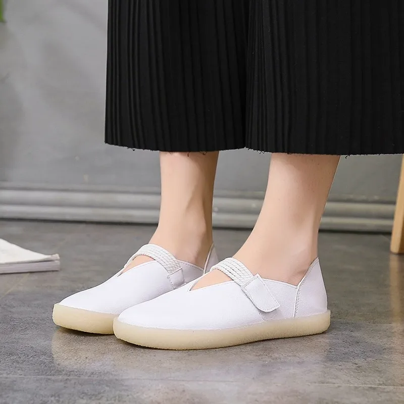 

Women Comfort Flat Shoes Woman Spring Autumn Genuine Leather Flat Women Shoes Fashion Women Shoes