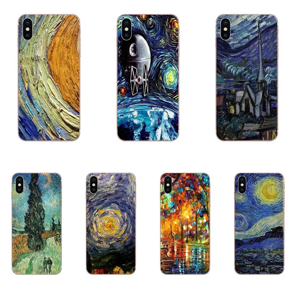ТПУ крышка аккумулятора чехол для Xiaomi Redmi Mi 4 7A 9T K20 CC9 CC9e Note 7 9 Y3 SE Pro Prime Go Play Van Gogh