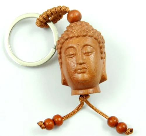 Оптовая продажа брелок для ключей из искусственной персиковой древесины резьба