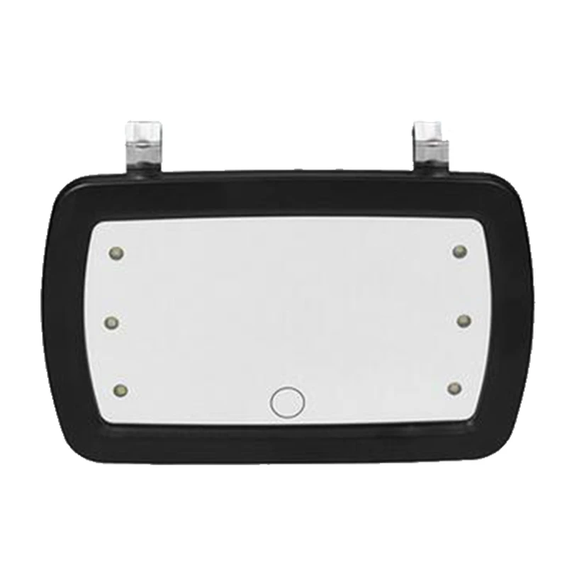 

6 LED Lights Car Sun Visor Mirror Sun-Shading Cosmetic Mirror Clip Automobile
