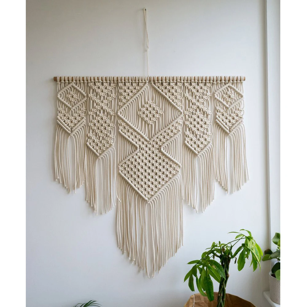 

Asymmetrical Tapestry Boho Room Decoation Bedside Background Bohemia Wedding Accessories Handmade Macreme T12