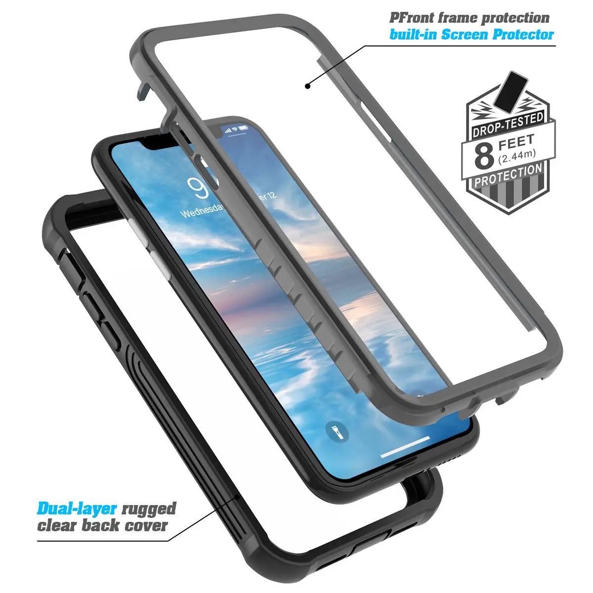 Для iPhone 11 Pro Max чехол Водонепроницаемость в повседневных условиях 360 градусов
