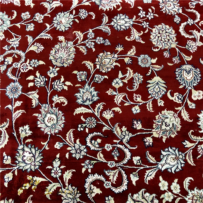 Goede 9'x12'red Turkse Handgeknoopte Karpetten Decoratieve Handgemaakte Zijden Tapijt Voor Salon