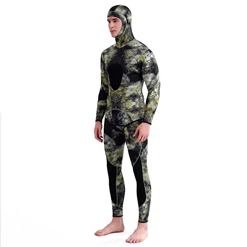 Camouflage SCR Neoprene 3mm Swim Wetsuits Men's Diving Suit Split Scuba Snorkel Swimsuit Spearfishing Surfing Jumpsuit Equipment