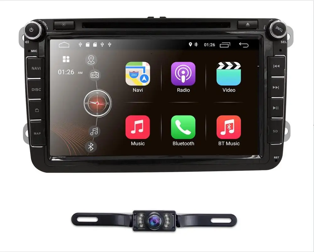 Camera1 Android 9 8 ''Автомобильный мультимедийный плеер 2Din CarDVD gps для VW/Volkswagen/Golf/Polo/Tiguan/Passat/b7/b6/SEAT/leon/Skoda/Octavia радио - Цвет: Camera1