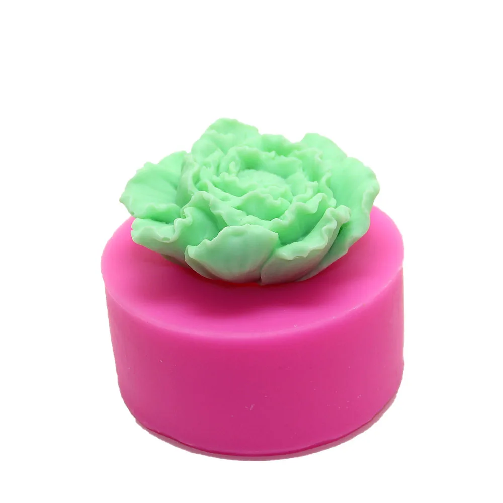Горячая 3D форма пиона цветок силиконовые формы мыла шоколадный Сахар ремесло