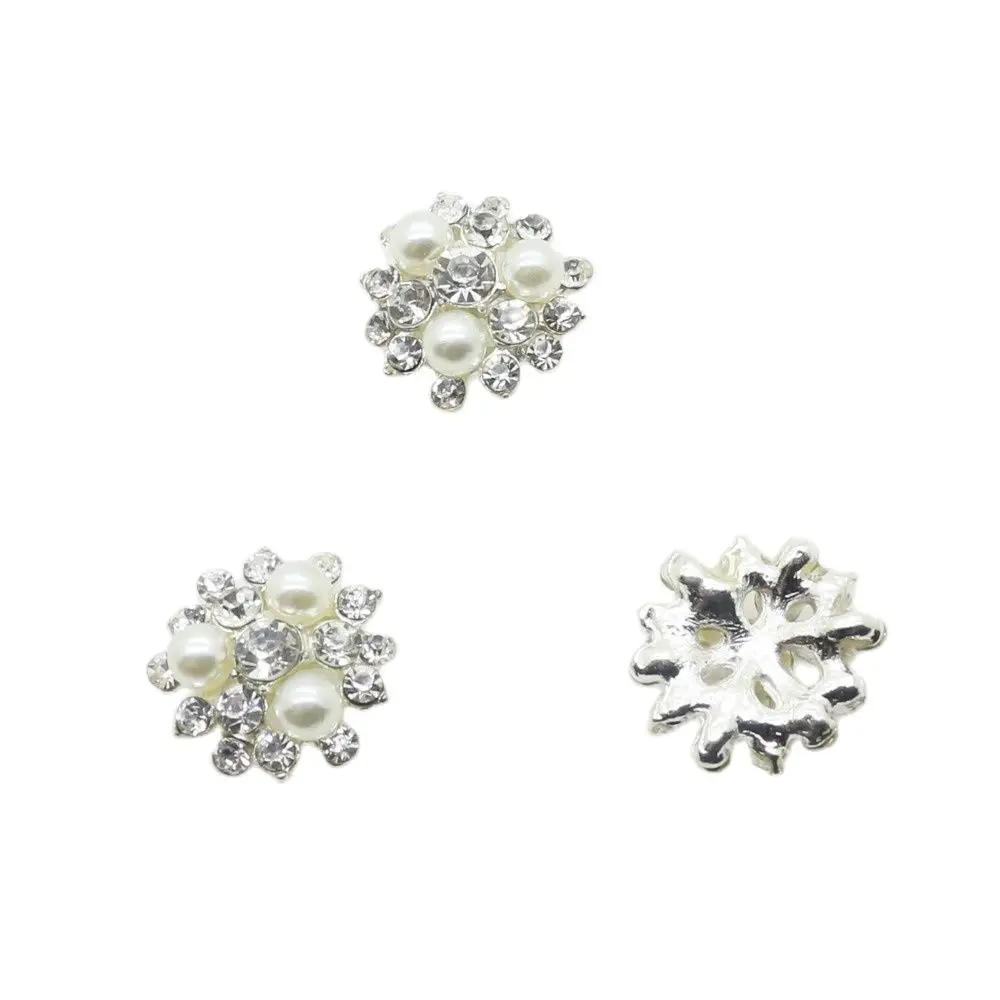 10 шт./лот 17 мм жемчужные пуговицы из сплава ювелирные изделия металлические