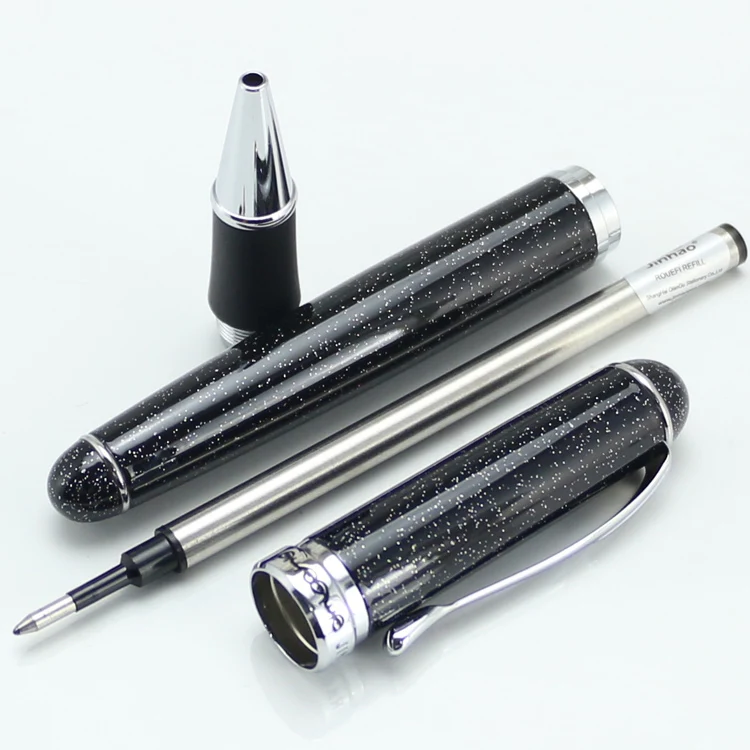JINHAO 750 черная и серебряная шариковая ручка с красочными песками канцелярские