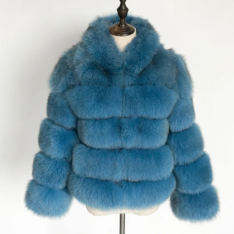 sky blue Tatyana Furclub натуральное меховое пальто Женская куртка из лисьего меха с капюшоном цельная кожа натуральная Шуба из натурального Лисьего меха Женское зимнее роскошное меховое пальто - Цвет: sky blue