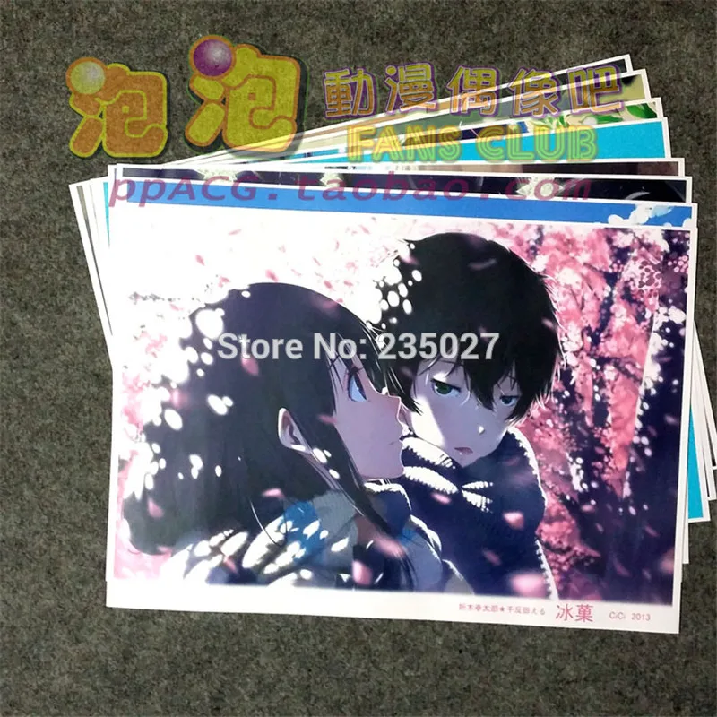 8 шт./компл. аниме постер Hyouka Ибара Mayaka Oreki Tomoe Irisu Fuyumi настенные картинки наклейки