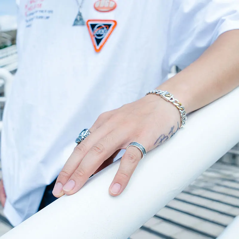 Семь католических грехов S925 Серебряные кольца для мужчин и женщин модные