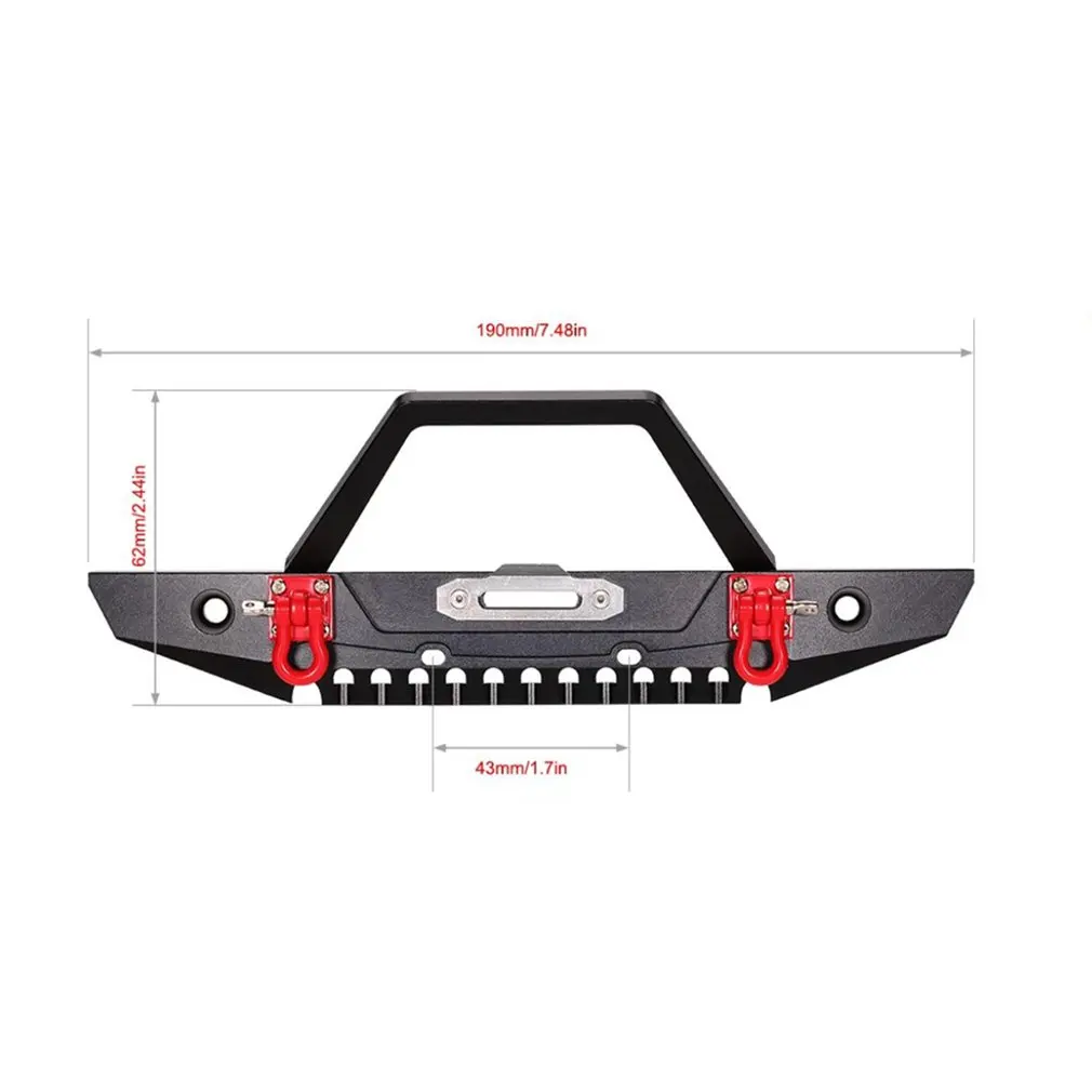 

Aluminum 1:10 RC Crawler Metal Front And Rear Bumper With LED Lights For 1/10 Axial SCX10 90046 RC Car Climbing Car Accessories
