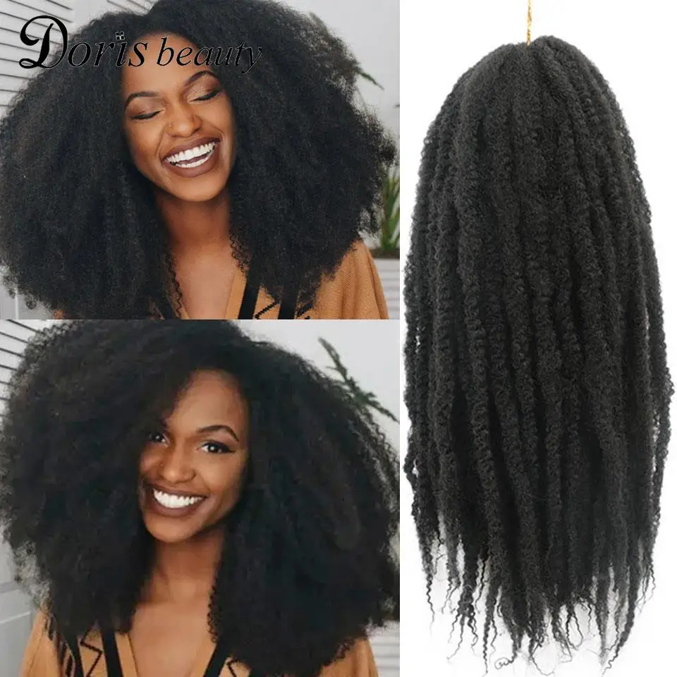 

Marley Braid Twist Hair Crochet Braids Afro Kinky Curly Puff Synthetic Braiding Hair Extensions Bulk Yaki Black Ombre Brown Red