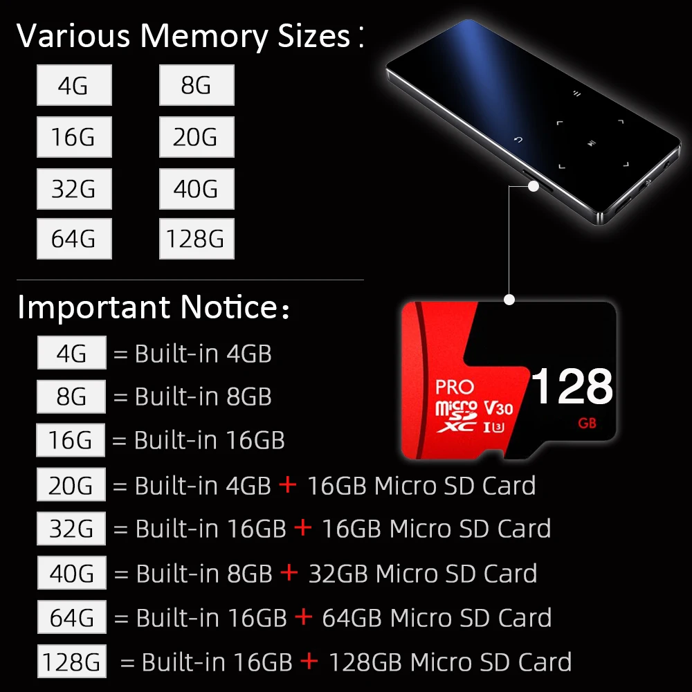 Mp3-плеер ICEICE металлический с Bluetooth и сенсорной кнопкой 8 ГБ 16 | Электроника