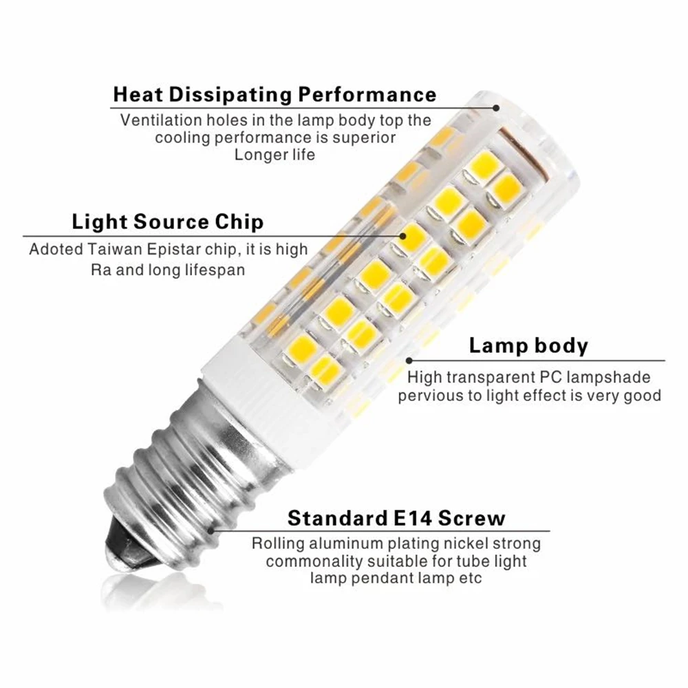 Миниатюрная светодиодная лампочка Кукуруза 5 шт./лот E14 3 Вт 4 7 220-240 В 2835SMD 360 угол