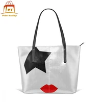 kiss handbag paul stanley from kiss band starchild makeup top handle bags oversized high quality leather tote bag women handbags