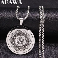 2022 yoga flower of life stainless steel chain necklaces for womenmen statement necklace jewelry collier inoxydable xh285s03