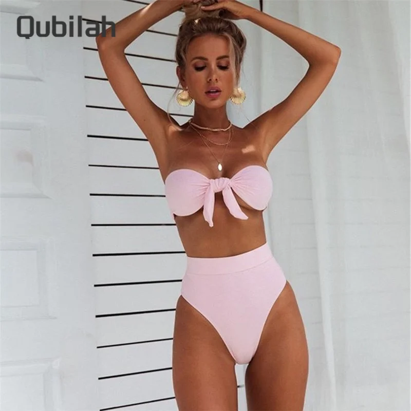 

Bikini Set Two Piece Swimsuit 2021 Beach Bathing Suit Swimwear Biquinis Swimsuit Female Bikini Women Beach Fashion Bow Swimsuits
