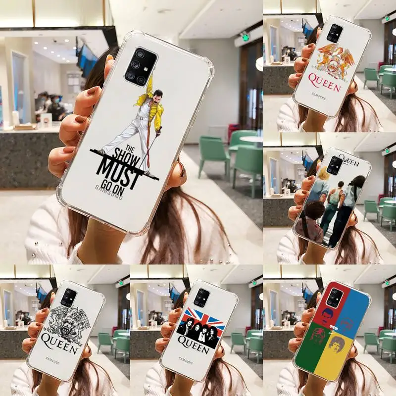 

Rock singer Freddie Queen Phone Case Transparent For Samsung A51 A50 A71 A70 A81 M60S Note S21 S 20 10 9 8 11 E Plus Ultra