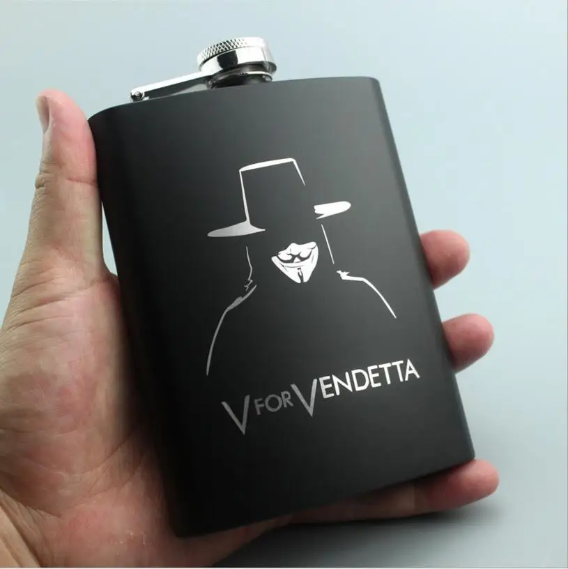 Фляжка для виски с черепом Elvis 8 унций из нержавеющей стали|Плоские фляги| |