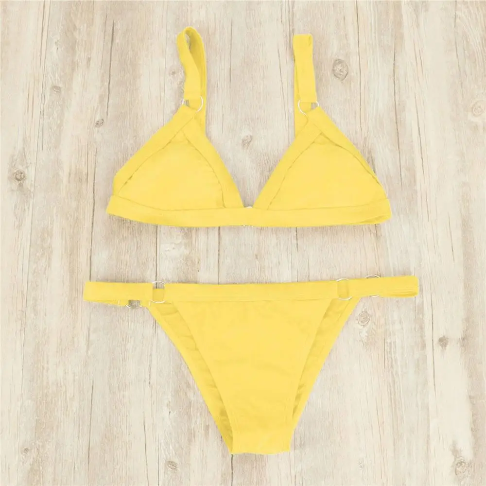 Женский купальный костюм Womail Летний Пляжный комплект однотонный бандажный с