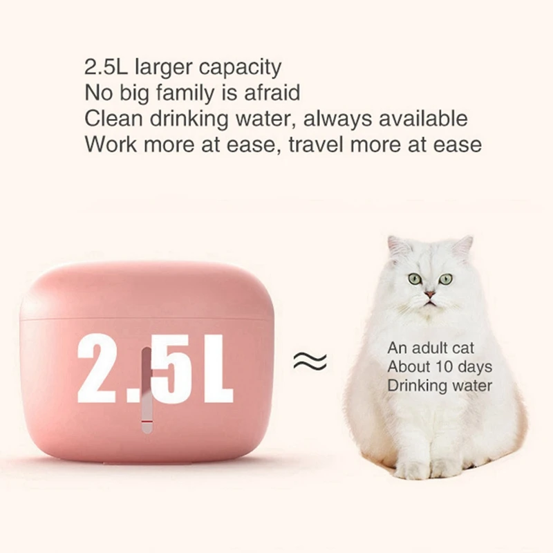 

Cat Dogs Automatic Circulation Water Drinker USB Dispenser Drinking Fountain for Cats Non-Slip Large Capacity