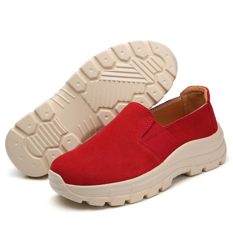 Женские замшевые лоферы на платформе уличные Прогулочные кроссовки толстой 4 5