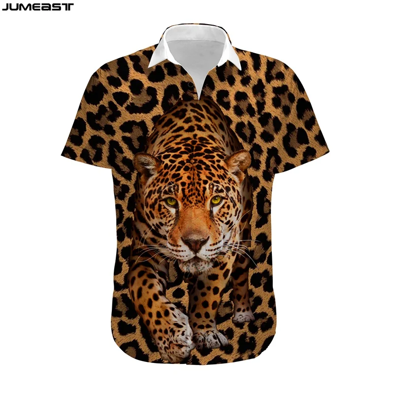 

Jumeast Men Women 3D T-Shirt Oversized Female Streetwear Leopard Camouflage Animal Tiger Short Sleeve T Shirts Hawaii Tops Tees
